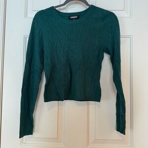Express Ribbed Cropped Sweater, Medium